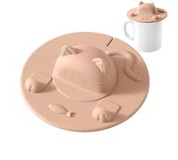 Silicone Cup Covers - Flexible Rubber Construction Lightweight Mug Accessory with Profile, Raised Animal Figures, Straw Entry Channel Design, Improved Spill Protection For Ease of Drinking