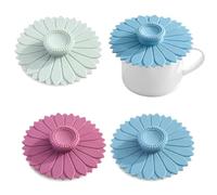 Silicone Cup Covers for Drinks, 4.1-Inch Reusable Drink Covers Anti Spike, Flexible Glass Covers for Drinks, Mug with Lid for Hot Coffee and Tea, Safe Silicone Lids for Outdoor Camping