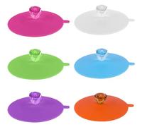 Silicone Cup Lids 4" Airtight Seal Cup Covers Anti-dust Coffee Cup Lids with Handle 6Pcs Silicone Lids Covers Reusable Drink Covers for Ceramic Teacup Water Cup