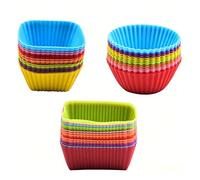 Silicone Cupcake Cases, 30-Pack Reusable Non-Stick Baking Moulds | Quiche, Muffin & Cake Molds for Airfryer & Oven, Heat-Resistant Silicone Muffin Trays
