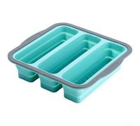 Silicone Cupcake for Mold 24cm Space-Saving Foldable Silicone(Blue) | Multi-compartment design, keeps foods separate, fresh storage, fridge organizer, 24x22.7cm size