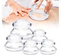 Silicone Cupping Set 5 Cups for Myofascial Release & Deep Tissue Massage, Pain Relief Aid, at-Home Body Face Therapy Kit Self Care, Energy Recovery (Transparent)