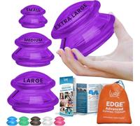 Silicone Cupping Therapy Set Professional Massage Cupping Cups for Cupping Therapy 4 Cup Kit for Massage, Myofascial Release, Cellulite Reduction (Lure Purple)