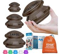 Silicone Cupping Therapy Set Professional Massage Cupping Cups for Cupping Therapy 4 Cup Kit for Massage, Myofascial Release, Cellulite Reduction (Lure Onyx)
