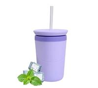 Silicone Cylinder Ice Cube Mould with Lid and Straw, Easy Press Release - Ice Bucket Mould for Freezer, for Whisky, Bourbon, Soda, Parties, Home, RV