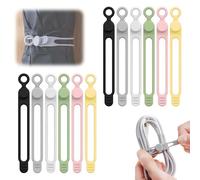 Silicone Data Cable Organizer, Reusable Cable Management Ties for Headphones, Cords, and Data Cables (12PCS)