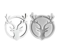 Silicone Deer Christmas Mould for Stag Head with Horns for Plaster | Non-stick Animal Mould for Chalk Pendants Aromatherapy - Home Christmas Decoration