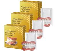 Silicone Denture Set,Comfortable & Moldable Silicone Teeth Covers,Soft and Comfortable,Temporary Dentures DIY at Home Within Minutes Fix Your Smile