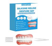 Silicone Dentures, False Teeth Set Full Dentures, Custom Fit for Existing Teeth, Complete Denture Solution for Daily Use and Special Occasions, Durable Silicone Teeth Dentures with Easy Application
