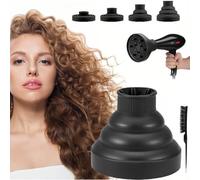 Silicone Diffuser, Curly Hair Diffuser, Universal Hair Diffuser, Hair Diffuser, Foldable Silicone Hair Diffuser, Foldable Hair Diffuser, Diffuser for Hair Dryer, Black