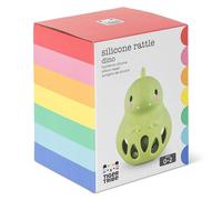 Tiger Tribe Silicone Dino Rattle - Dinosaur Rattles For Newborns, Sensory Development, Gifts For Babies, Made From Non-Toxic Food-Grade Silicone, Age 0 + Months Old