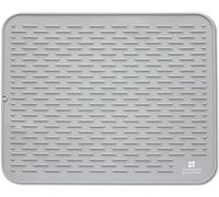 Silicone Dish Drying Mat - 21 x 18 - Extra Large Dish Drying Mat, Counter top Mat, Dish Draining Mat, Sink Mat, Large Silicone Trivet (Extra Large, Grey)