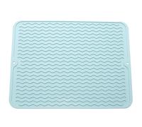 Silicone Dish Drying Mat, 40 X 30cm Large , Counter Top , Draining , Sink , Trivet for Kitchen Counter,Sink(Light Blue)