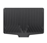 Silicone Dish Drying Mat 48cm x 34cm Draining Board Mats Sink Drainer Mat Bowl Drying Coaster Collapsible Fast Drying Non-Slip Heat Resistant Drain Mat for Kitchen Counter Sink Thicken 1.5cm (Black)