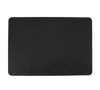 Silicone Dish Drying Mat, Non Slip Heat Hot Pot Pad, Extra Large Kitchen Counter Drain Mat with Raised Lines for Enhanced Airflow, Under Sink Drawer Liner for Tabletop Pr (Black)