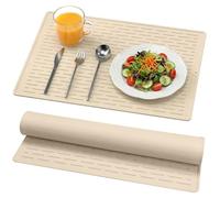 Silicone Dish Drying Mat with Built-in Grooves, 30 x 40 cm, Easy Clean Multi-Usage Dish Drying Pad for Kitchen Countertops, Sink Liner or Refrigerator Storage