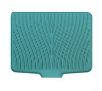 Silicone Dish Drying Mat With Tilt Design, Large Non-slip Drain Pad For Kitchen Counter, Heat Resistant Slope Rack For Plates And Pots, 50x43cm(green)