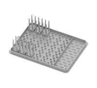 Silicone Dish Drying Rack with Removable Cutlery Holder | Roll Up Draining Mat for Kitchen Counter | Space Saving Tableware Organizer with Efficient Drainage | For Easy to(Gray)