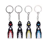Silicone Dive Fin Keychain Unique Scuba Diving Flippers Keyring Decorative Accessory For Divers Ocean Lovers 4pcs 2x13.9cm
