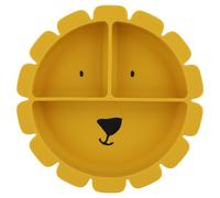 Silicone Divided Suction Plate - Mr. Lion - Baby & Toddler Plate with Strong Suction Base - Non-Slip, Microwave & Dishwasher Safe - Perfect for