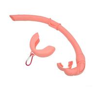 Silicone Diving Snorkel,Snorkeling Tube And Comfortable Mouthpiece, With A Silicone Keeper Strap, For SnorkelFreediving SnorkelDiving Wet SnorkelEasy Breath, Pink/Bule/Black/White(Pink)