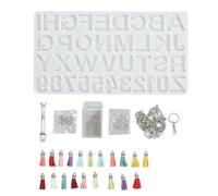 Silicone DIY Casting Molds Set for Resin Art, Reusable Tassel Pendant Molds with Silver Horn Pins, Drill Bits, Picker & Storage Box for Jewelry Making Crafts