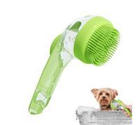 Silicone Dog Bath Brush - Soft Bath Brush with Soap Dispenser, Long Handle for Cats, Dogs, Rabbits | Comfortable Pet Cleaning Brush for Baths and Prep Without E