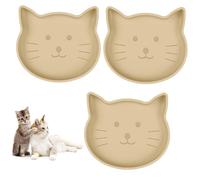 Silicone Dog Bowl Shallow Cat Bowls Set of 3, 7 Inch Wide Whisker Fatigue Flat Puppy Bowls for Small Dogs and Cats, No Spill Less Mess Cat Dog Plates with Suction Cup for Dry and Wet Food