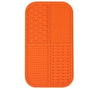 Silicone Dog Lick Mat with 4 Textures, 23.2 x 13 cm, Navy Blue (Orange, 23cm)
