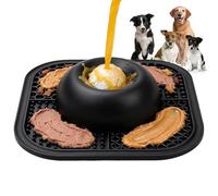 Silicone Dog Licking Bowl, Interactive Slow Feeder for Large Medium Small Breeds and Cats, Licking Mat for Liquid Wet Food Yogurt Meat Puree, Pet Boredom Buster Blue, 9.76x9.76x2.56 inch
