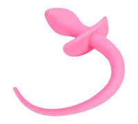 Silicone Dog Plug Butt Plug Tail Luminous Plug Dog Puppy Tails with T-Shaped Base Plug Pink Plug Dog Sex Toy Prostate Plug for Adult Sex Pleasure