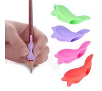 Silicone Dolphin Pencil Grips - 5pc Kids Writing Aid, Soft Ergonomic Grip, Handwriting Support Tool | Writing Practice Aid for Homeschool Kindergarten Preschool Students Comfortable Grip Learning Set