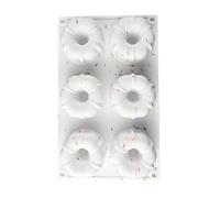 Silicone Donut Baking with Six Cavities for Homemade Kitchen Desserts and Non Stick Cake Creation (White, 27.5X14cm)