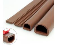 Silicone Door Seal Strip for Soundproofing, Weatherproof Draft Stopper for Casement & Security Doors, 3m Length, 12mm x 9mm x 2/4/6mm, Black/White/Grey/Brown