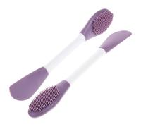 Silicone Double-side Facial Mask Brush Applicator Purple 2pcs
