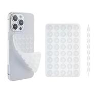 Silicone Double-Sided Suction Cup Phone Case Detachable Mount, Sticky Phone Grip with Higher Suction Power for iPhone, Hands-Free Phone Accessories Holder for Selfies and Videos (Clear)