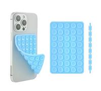 Silicone Double-Sided Suction Cup Phone Case Detachable Mount, Sticky Phone Grip with Higher Suction Power for iPhone, Hands-Free Phone Accessories Holder for Selfies and Videos (Light Blue)