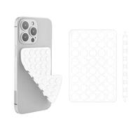 Silicone Double-Sided Suction Cup Phone Case Detachable Mount, Sticky Phone Grip with Higher Suction Power for iPhone, Hands-Free Phone Accessories Holder for Selfies and Videos (White)