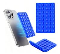 Silicone Double-Sided Suction Phone Case Detachable Mount, Octoobuddyy Sticky Phone Grip Hands-Free Accessories for Selfies & Videos for TikTok Influencers Trending items for iphone & Android（blue）