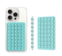 Silicone Double Sided Suction Phone Case Mount, Detachable Hands Free & Strong Grip Holder for Selfies & Videos, Compatible iPhone Android (Sky Blue, 1Pack)