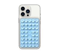 Silicone Double-Sided Suction Phone Grip Detachable Mount - Car Dashboard/Shower Phone Holder, Hands-Free For Selfies & Videos, TikTok/ASMR - iphone & Android Compatible (Large,Baby Blue)