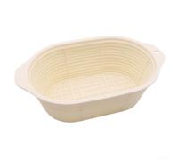 Silicone Dough Rising Baskets For Sourdough Fermentation With Temperature Stable Construction And Baking Tool Kit(Oval rice white)