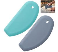 Silicone Dough Scraper, 2 Pcs Flexible Curved Edge Bowl Scraper for Baking Sourdough Bread and Cake, Multipurpose Kitchen Tool with 6.9 x 3.2 Inch Size, Easy to Clean and Store