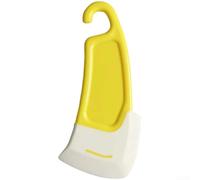 Silicone Dough Scraper for Kitchen Cleaning - Flexible Bowl Scraper Removes Grease from Pots Pans Stove - Non-Scratch Baking Tool with Hanging Hook - Lemon Yellow 17.7cm