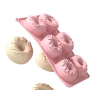 Silicone Doughnut Mould - 6 Cavities Non-Stick Baking Mould | Food Grade Cake Baking Tray | Reusable Doughnut Mould for Homemade Desserts | Heat Resistant Silicone Bakeware F