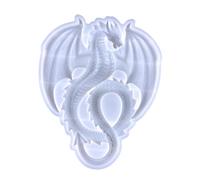 Silicone Dragon - 10.24 x 8.19 x 0.83 Inch Epoxy Resin Crafts for Wall Art, Flying Dragon Wall Decoration | For Home, Living Room, Hanging Decorations, Ornaments, Drag, White, riferimento alla