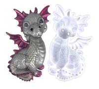 Silicone Dragon Mold - Intricate Creature Maker, Sturdy Craft Form | Decorative Silicone Tray with Defined Edges for Cement Art, Concrete Shapes, Mythical Design Resin Work, Candle Sculpture Making