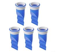 Silicone Drain Backflow Preventer, Adjustable Floor Drain Core with One-Way Valve for 40-50mm Pipes, Anti-Odor and Pest Control for Bathroom and Kitchen, Blue, 5 Pack