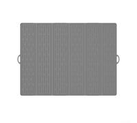 Silicone Drain Pad for Kitchen Countertop, Large Foldable Dish Drying Mat with Water Channels, Heat Resistant Pot Holder for Pots Pans Utensils, Easy Clean(Gray)