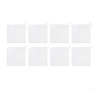 Silicone Drain Protector 8 Pack Hair Catcher for Shower Floor Anti-Clogging Filter 14.7cm Square(White)